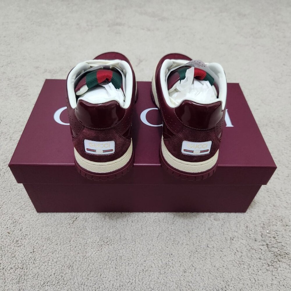 Gucci Re-Web sneaker in Rosso Ancora red GG canvas size 38 women - Picture 7 of 13